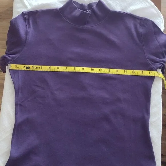 Karen Scott Womens Mock-Neck Long Sleeve T-Shirt - Picture 9 of 10